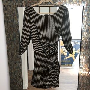 Roberto Cavalli black and gold striped dress